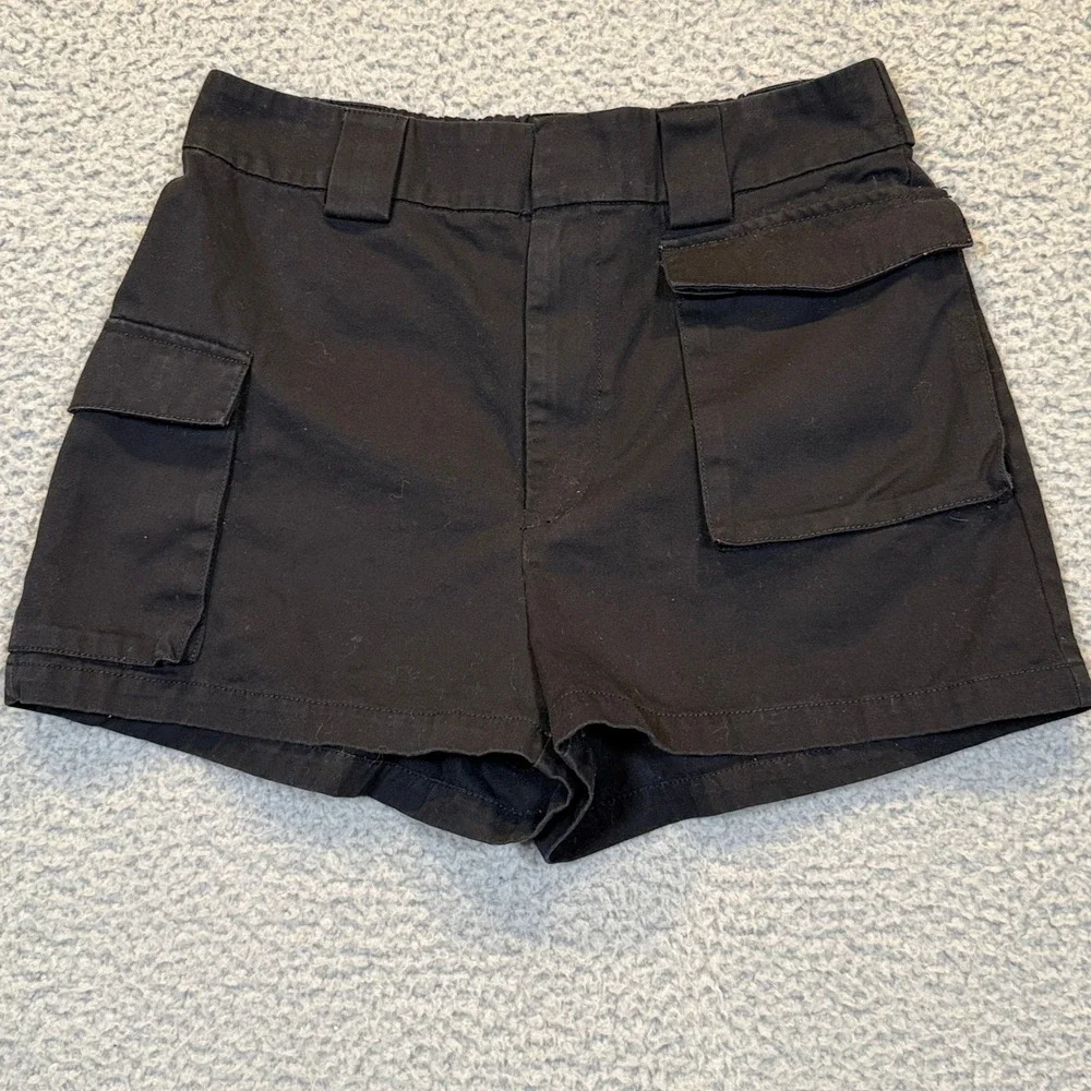 Tna Cargo Shorts Women Large Black Cotton Utility Streetwear Gorpcore High Rise